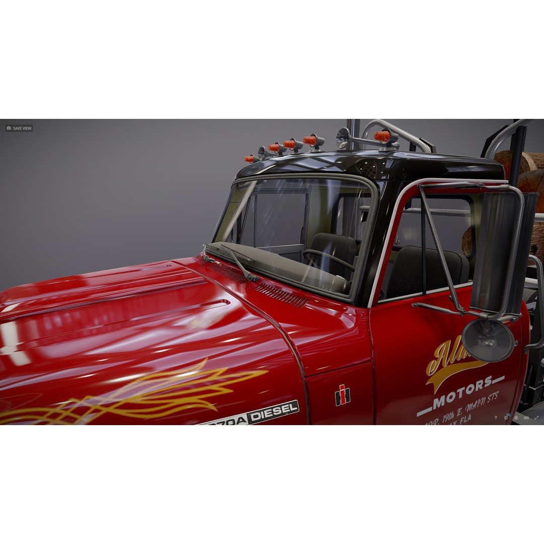 International Fleetstar Log Truck 3D Model – Low Poly Game Ready Asset, FBX - View 36
