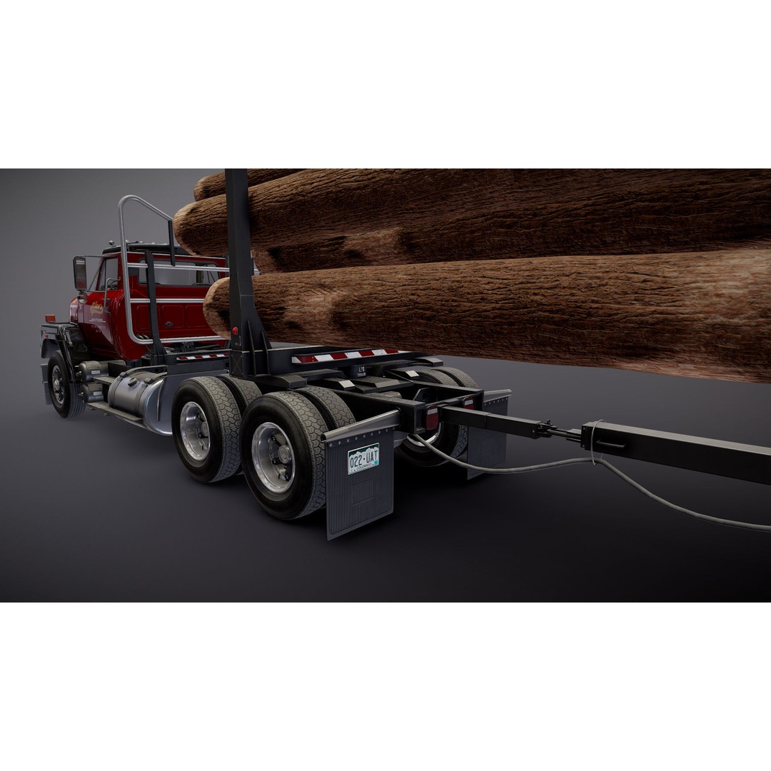International Fleetstar Log Truck 3D Model – Low Poly Game Ready Asset, FBX - View 37