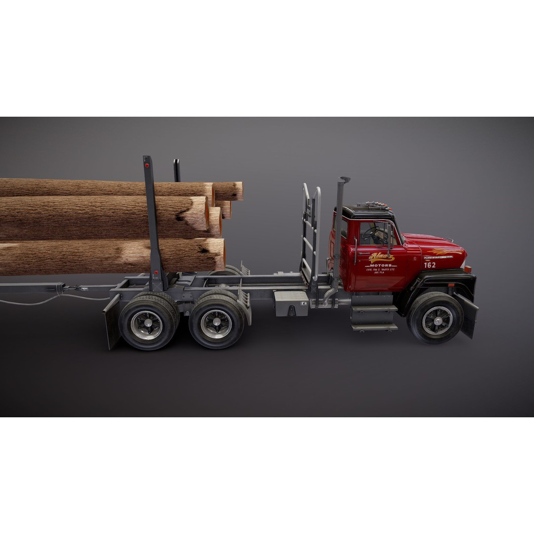 International Fleetstar Log Truck 3D Model – Low Poly Game Ready Asset, FBX - View 40