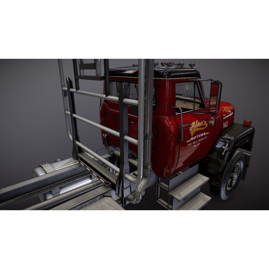International Fleetstar Log Truck 3D Model – Low Poly Game Ready Asset, FBX - View 44
