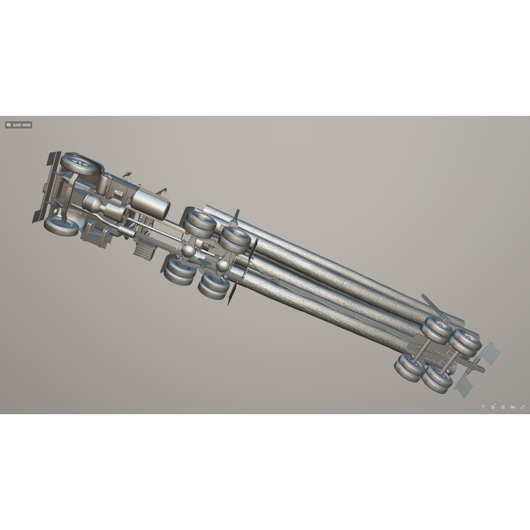 International Fleetstar Log Truck 3D Model – Low Poly Game Ready Asset, FBX - View 46