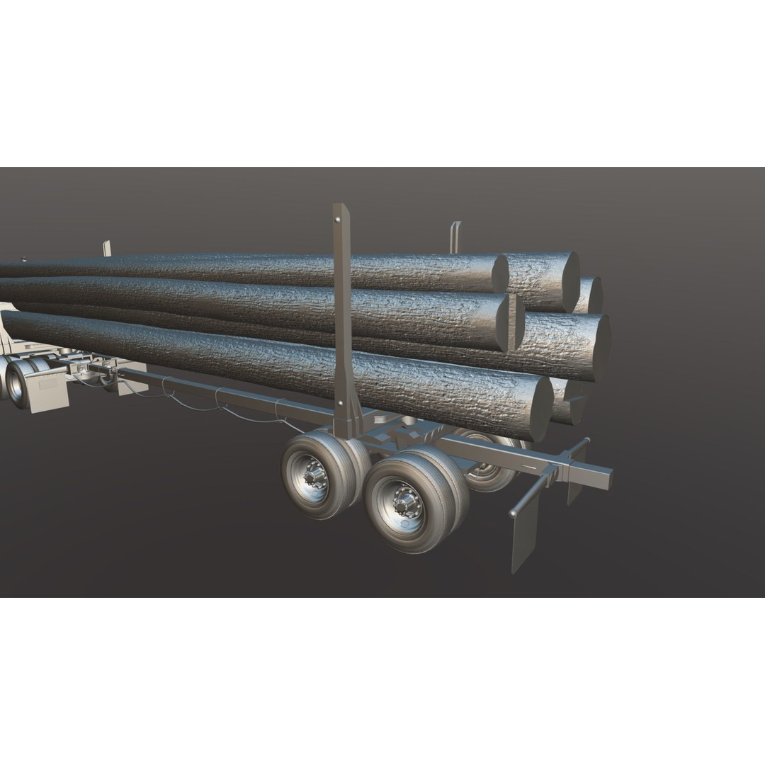 International Fleetstar Log Truck 3D Model – Low Poly Game Ready Asset, FBX - View 47