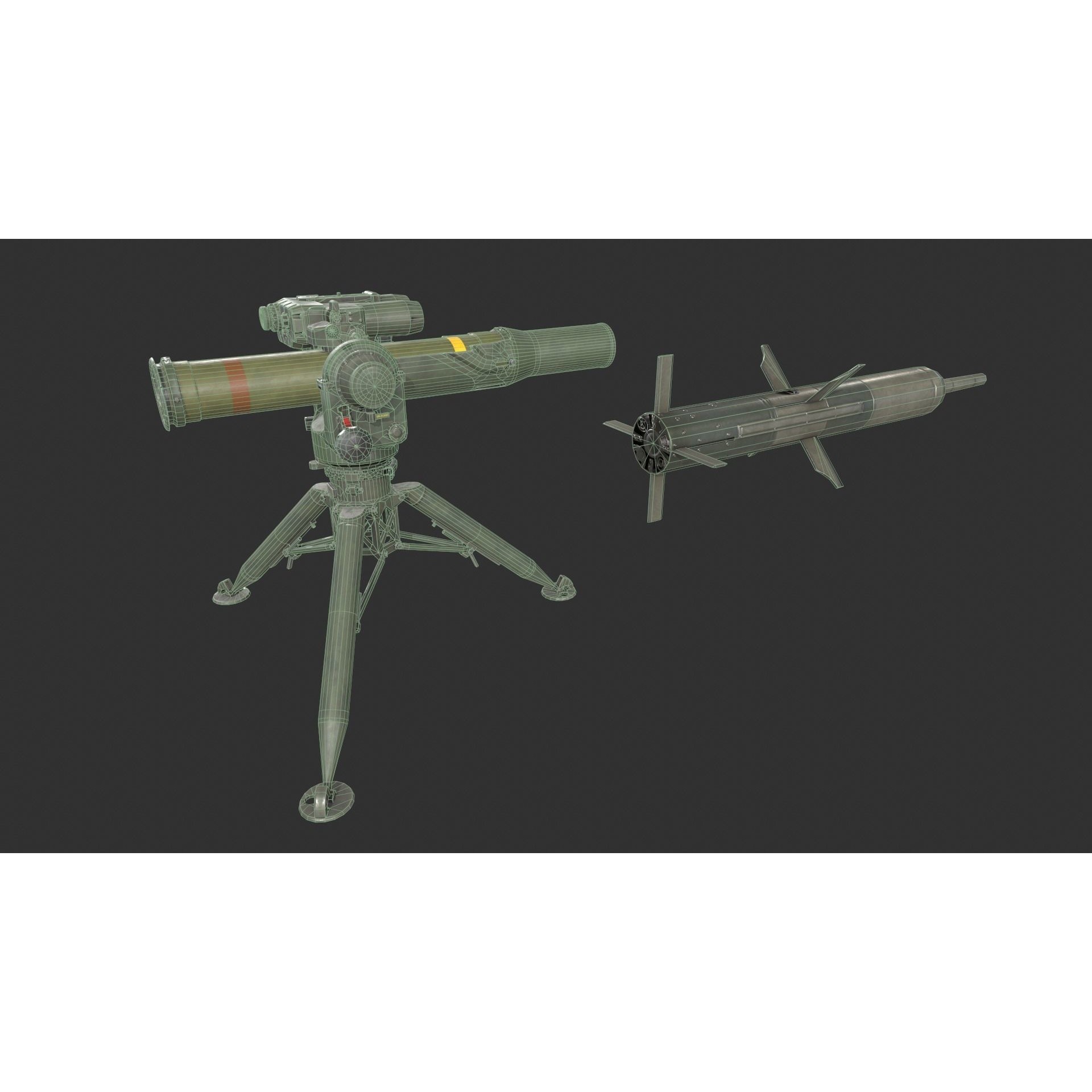 BGM-71 TOW - Low-Poly Game-Ready 3D Model - View 4