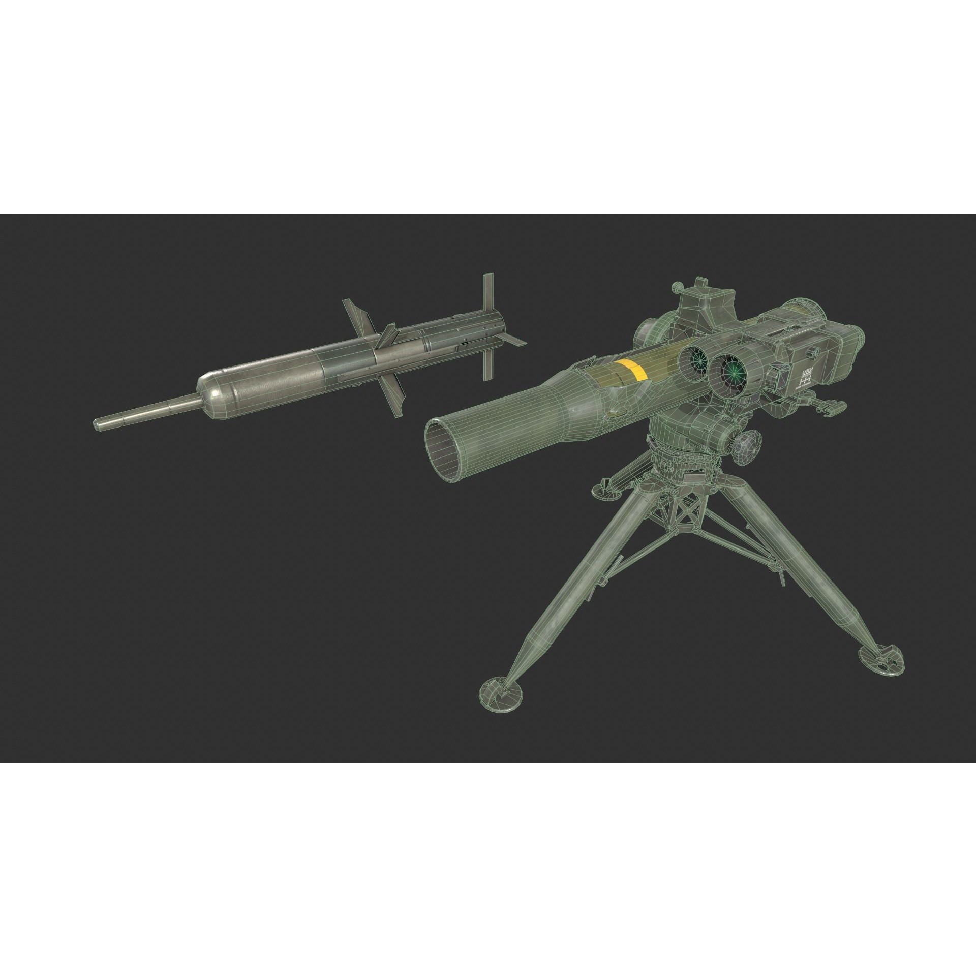 BGM-71 TOW - Low-Poly Game-Ready 3D Model - View 6