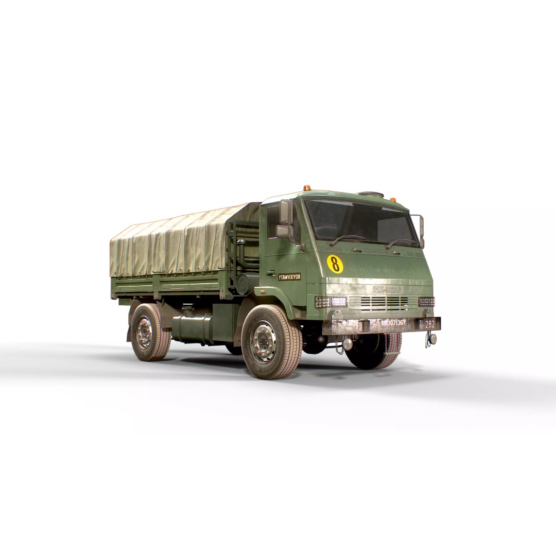 TATA LPTA 715 3D Model – Low Poly Game Ready Military Truck, FBX - View 2
