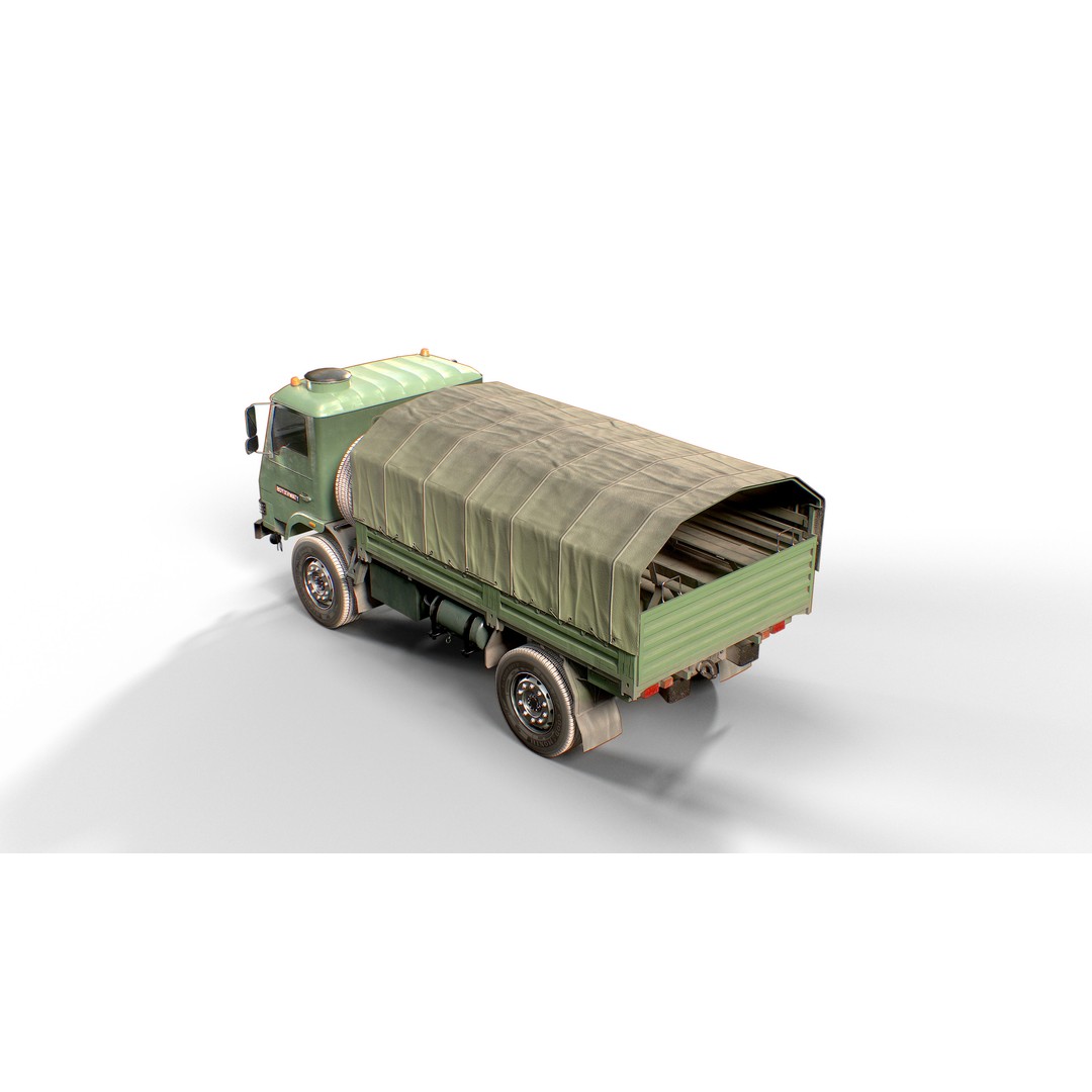 TATA LPTA 715 3D Model – Low Poly Game Ready Military Truck, FBX - View 3