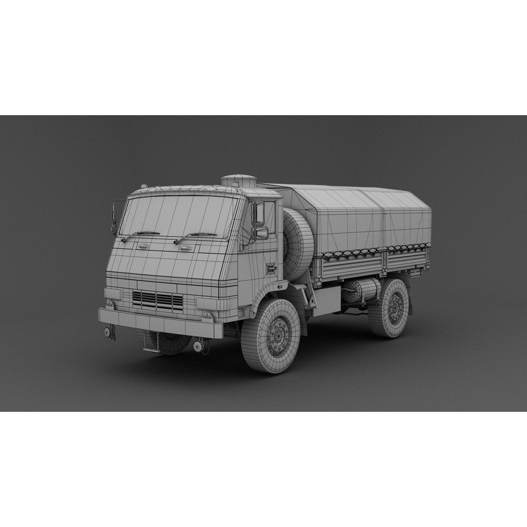 TATA LPTA 715 3D Model – Low Poly Game Ready Military Truck, FBX - View 5