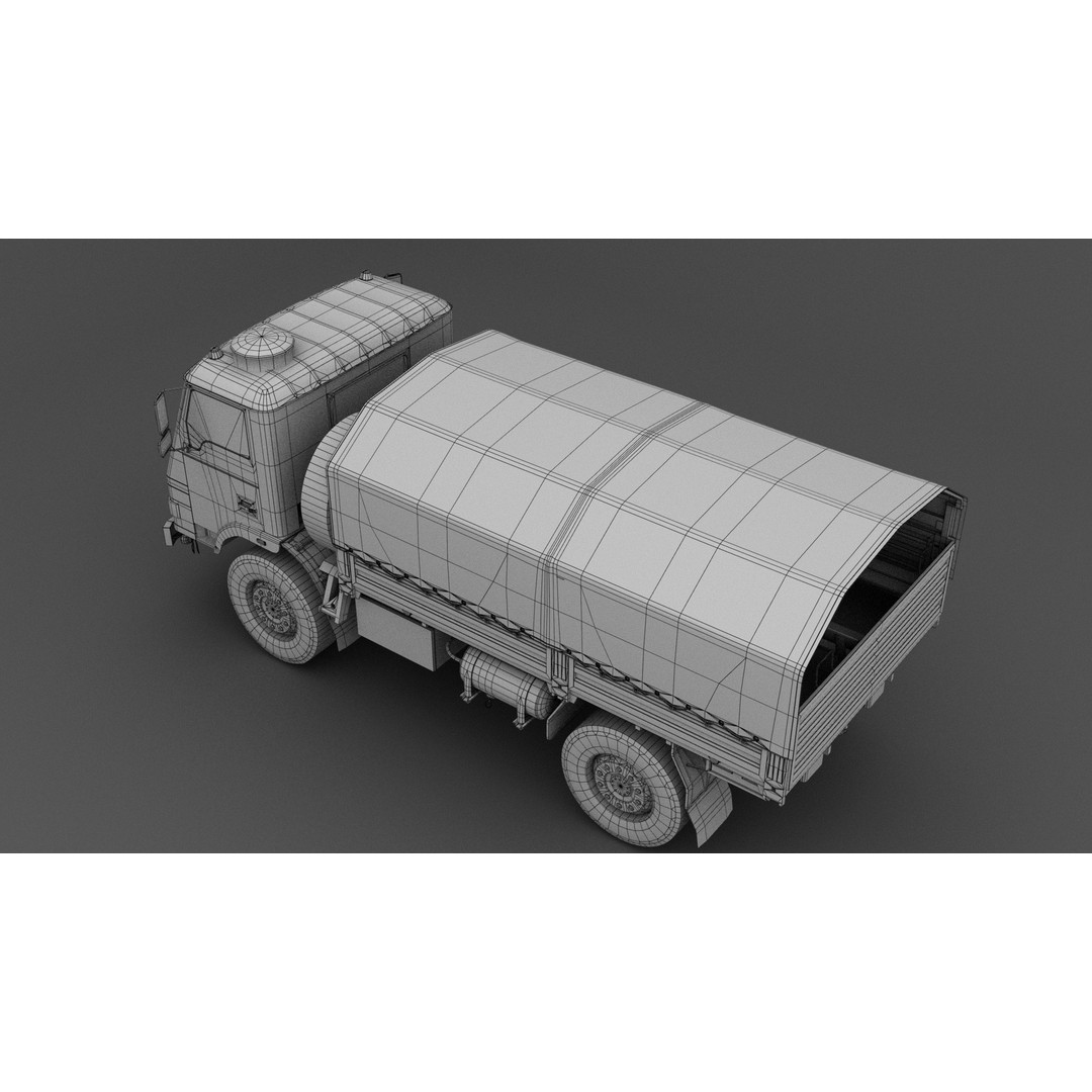 TATA LPTA 715 3D Model – Low Poly Game Ready Military Truck, FBX - View 6