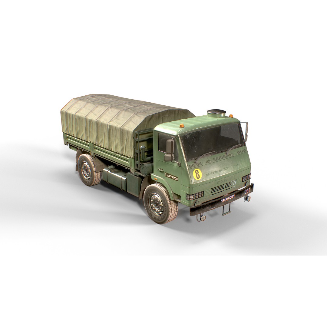 TATA LPTA 715 3D Model – Low Poly Game Ready Military Truck, FBX - View 8