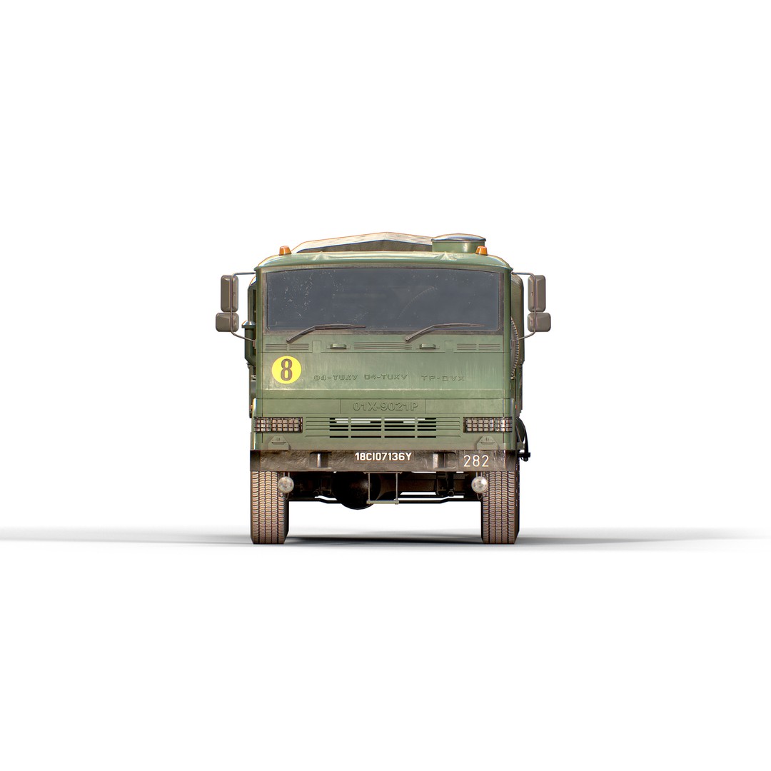 TATA LPTA 715 3D Model – Low Poly Game Ready Military Truck, FBX - View 9