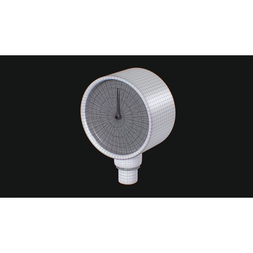 Pressure Gauge 3D Model – Low Poly PBR Game Asset, FBX, OBJ - View 17