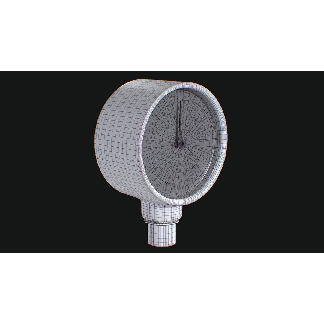 Pressure Gauge 3D Model – Low Poly PBR Game Asset, FBX, OBJ - View 18