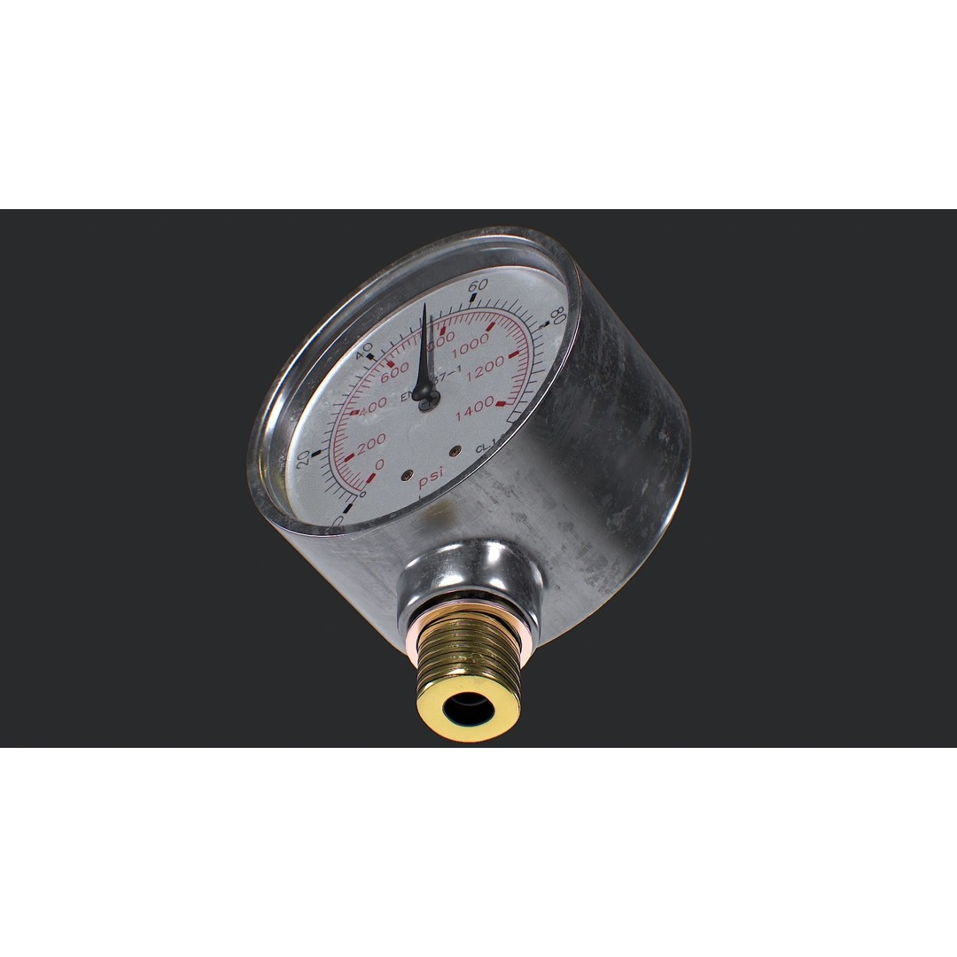 Pressure Gauge 3D Model – Low Poly PBR Game Asset, FBX, OBJ - View 9