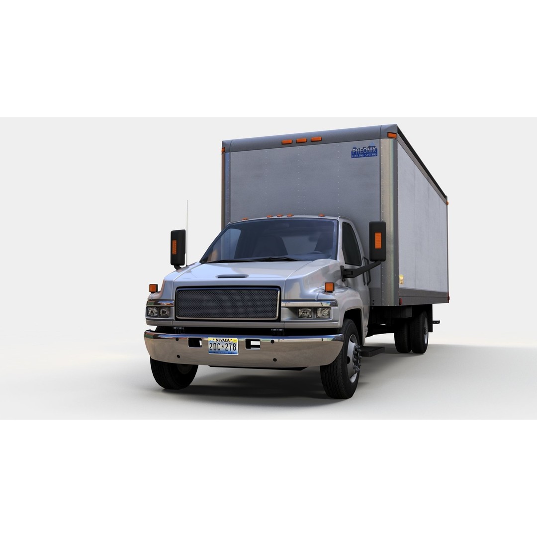 Box Truck 3D Model – Low Poly Game Ready Vehicle with PBR Textures - View 10