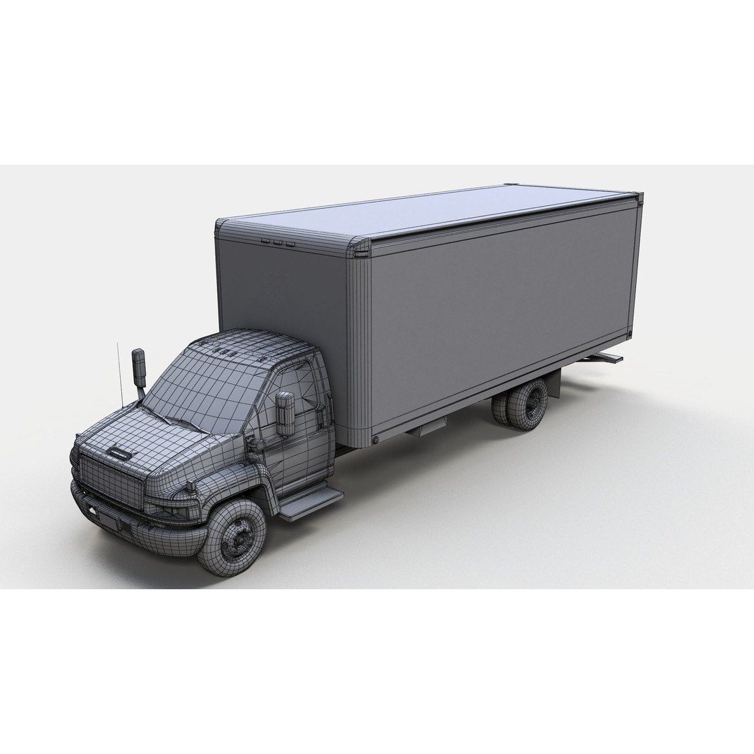 Box Truck 3D Model – Low Poly Game Ready Vehicle with PBR Textures - View 11