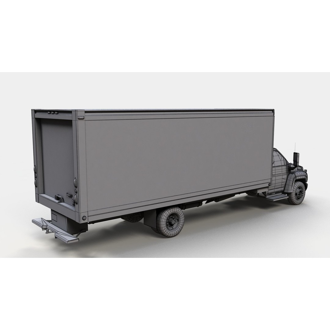 Box Truck 3D Model – Low Poly Game Ready Vehicle with PBR Textures - View 12
