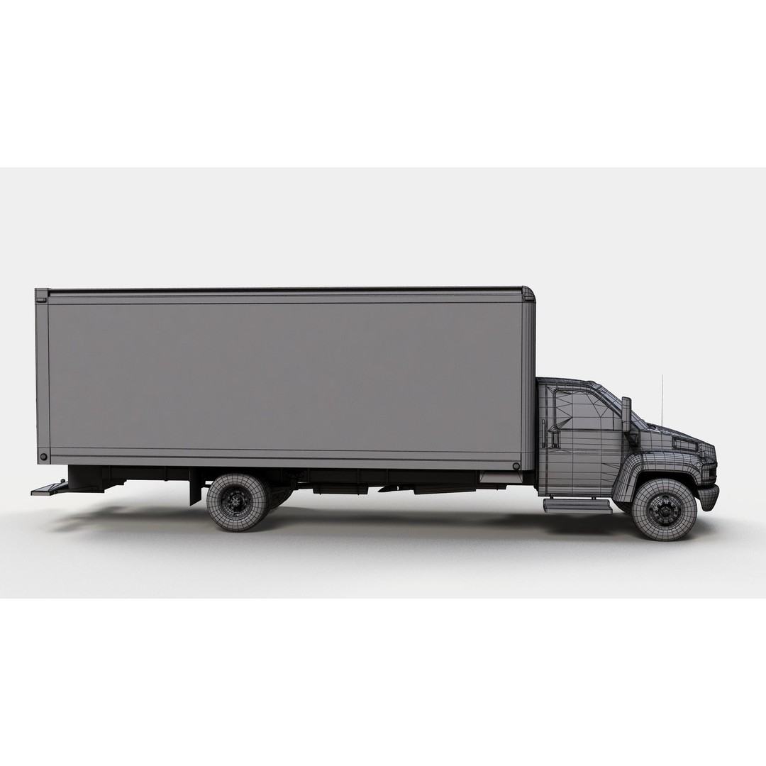 Box Truck 3D Model – Low Poly Game Ready Vehicle with PBR Textures - View 13