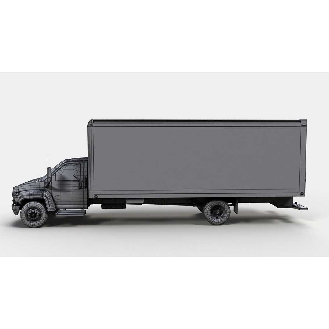 Box Truck 3D Model – Low Poly Game Ready Vehicle with PBR Textures - View 14