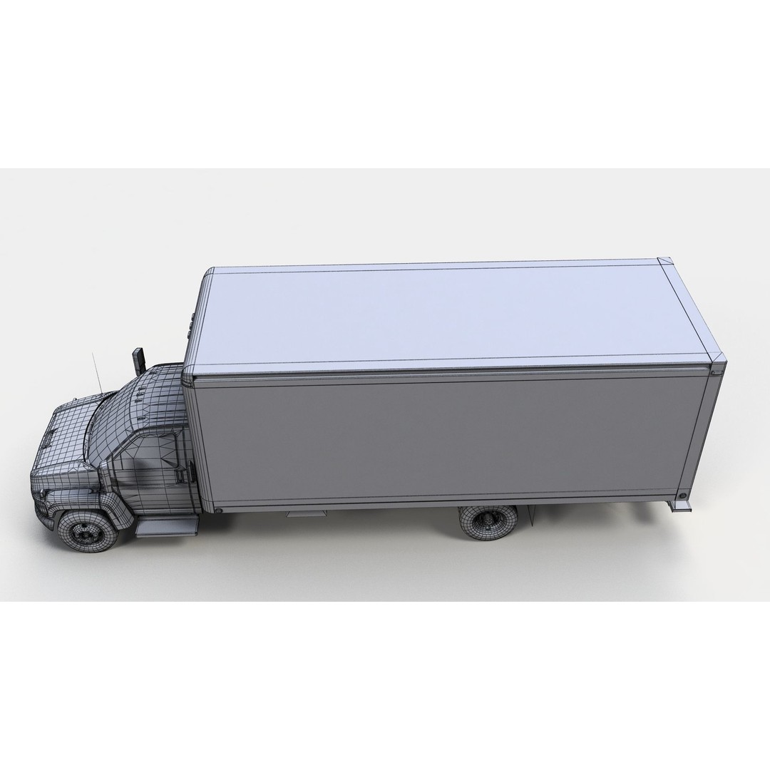 Box Truck 3D Model – Low Poly Game Ready Vehicle with PBR Textures - View 15