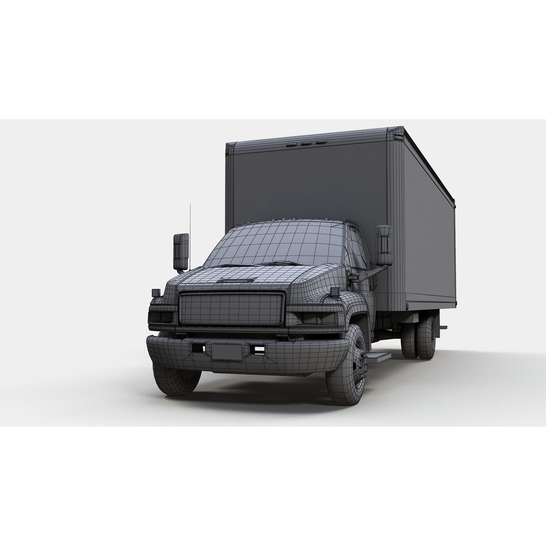 Box Truck 3D Model – Low Poly Game Ready Vehicle with PBR Textures - View 18