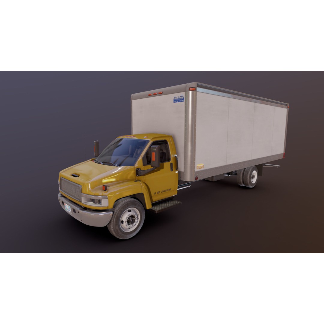 Box Truck 3D Model – Low Poly Game Ready Vehicle with PBR Textures - View 19