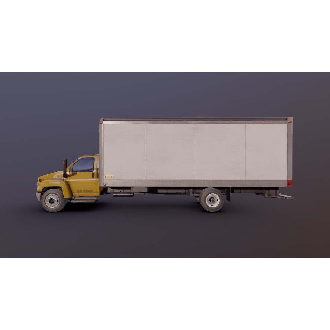 Box Truck 3D Model – Low Poly Game Ready Vehicle with PBR Textures - View 21
