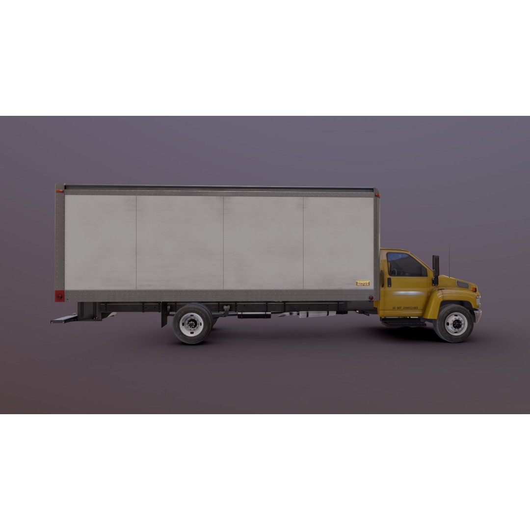 Box Truck 3D Model – Low Poly Game Ready Vehicle with PBR Textures - View 22