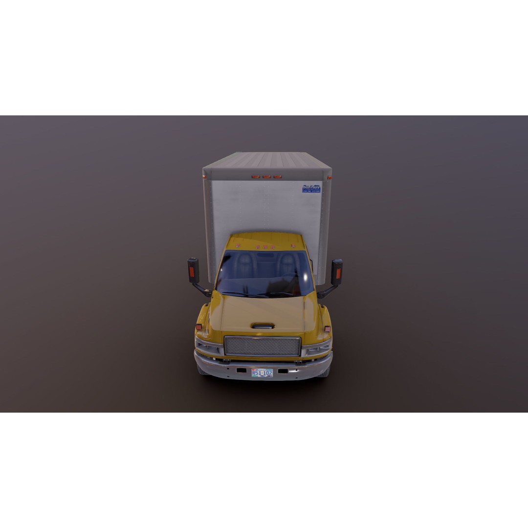 Box Truck 3D Model – Low Poly Game Ready Vehicle with PBR Textures - View 23