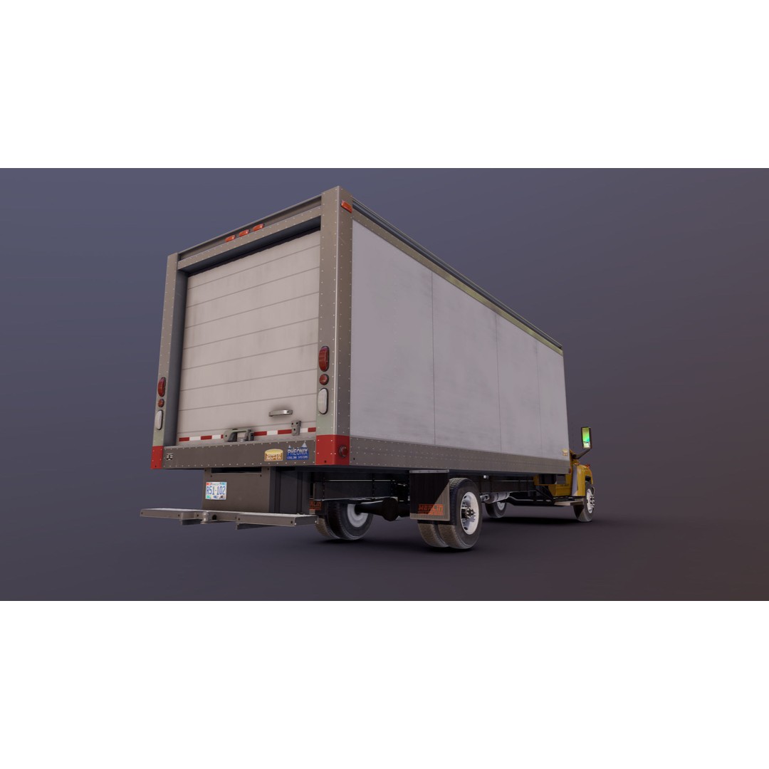 Box Truck 3D Model – Low Poly Game Ready Vehicle with PBR Textures - View 25