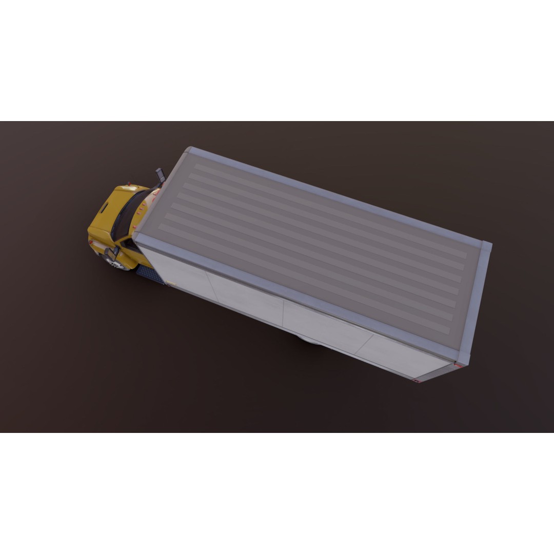 Box Truck 3D Model – Low Poly Game Ready Vehicle with PBR Textures - View 26