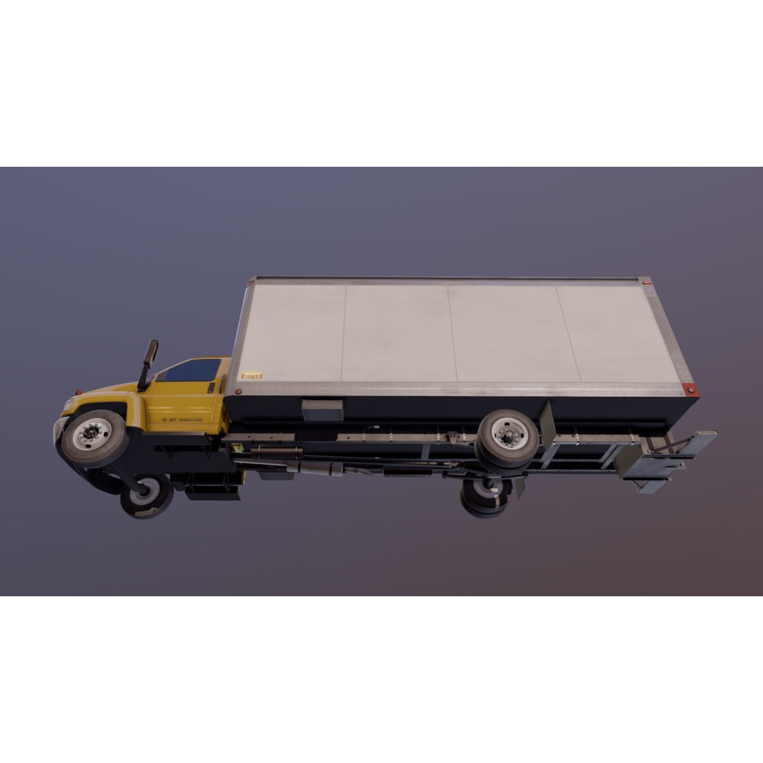 Box Truck 3D Model – Low Poly Game Ready Vehicle with PBR Textures - View 27