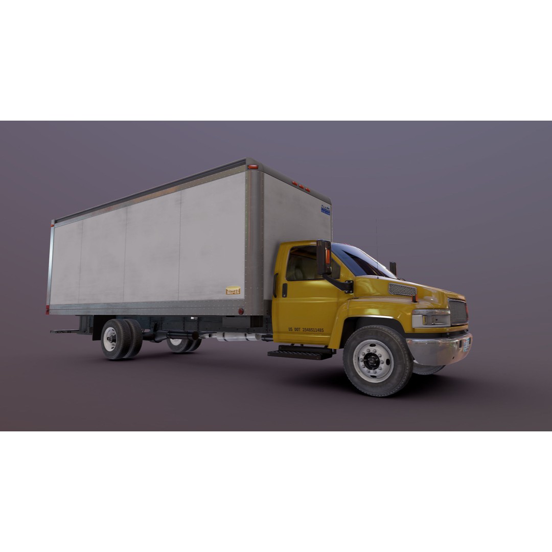 Box Truck 3D Model – Low Poly Game Ready Vehicle with PBR Textures - View 28