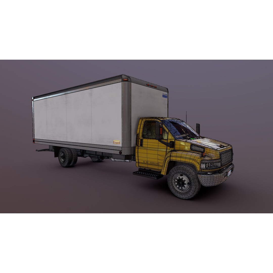 Box Truck 3D Model – Low Poly Game Ready Vehicle with PBR Textures - View 29