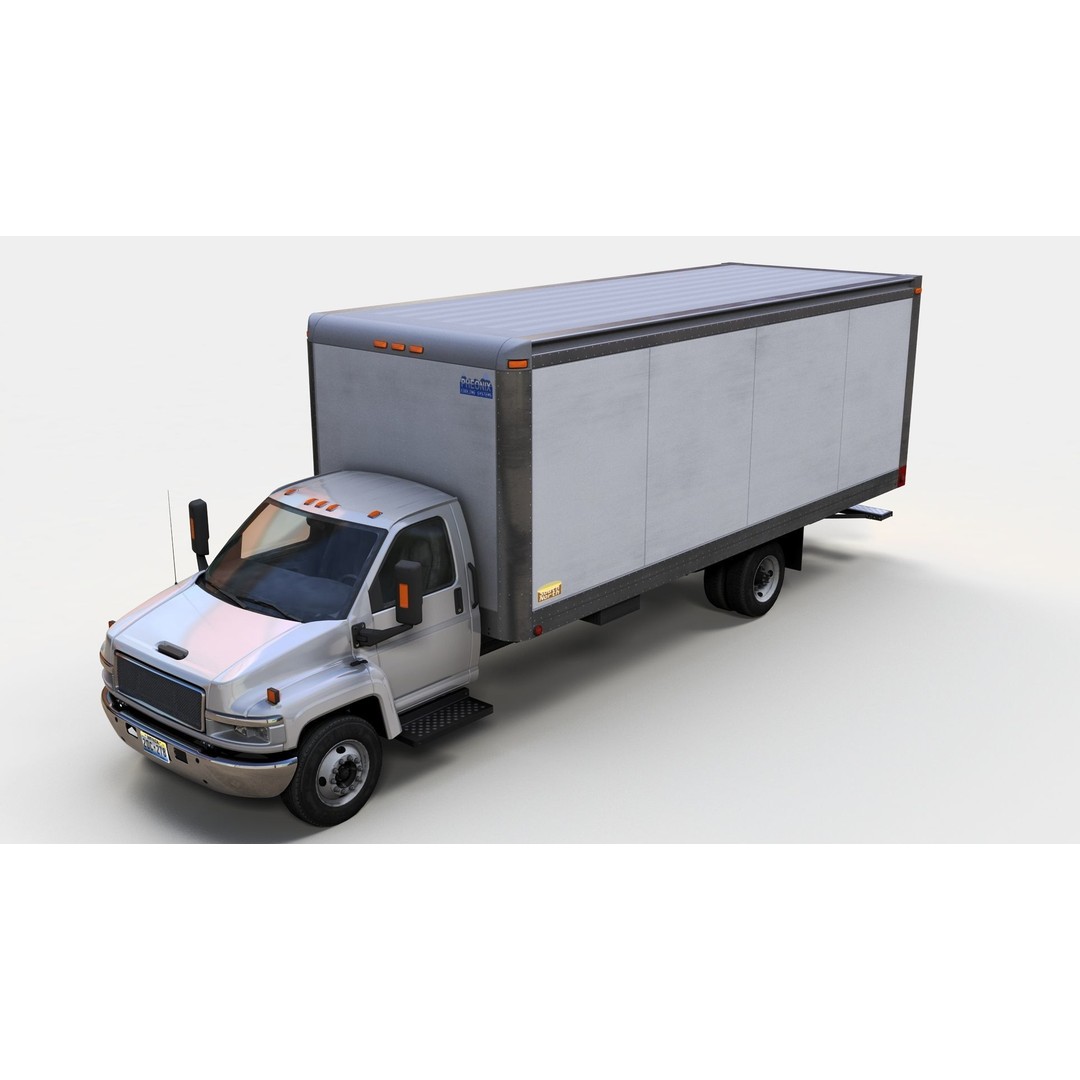 Box Truck 3D Model – Low Poly Game Ready Vehicle with PBR Textures - View 3