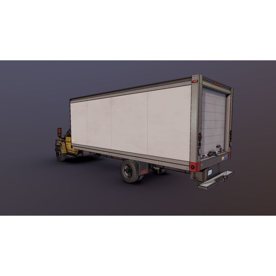 Box Truck 3D Model – Low Poly Game Ready Vehicle with PBR Textures - View 30