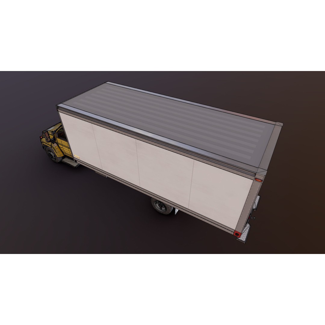Box Truck 3D Model – Low Poly Game Ready Vehicle with PBR Textures - View 31