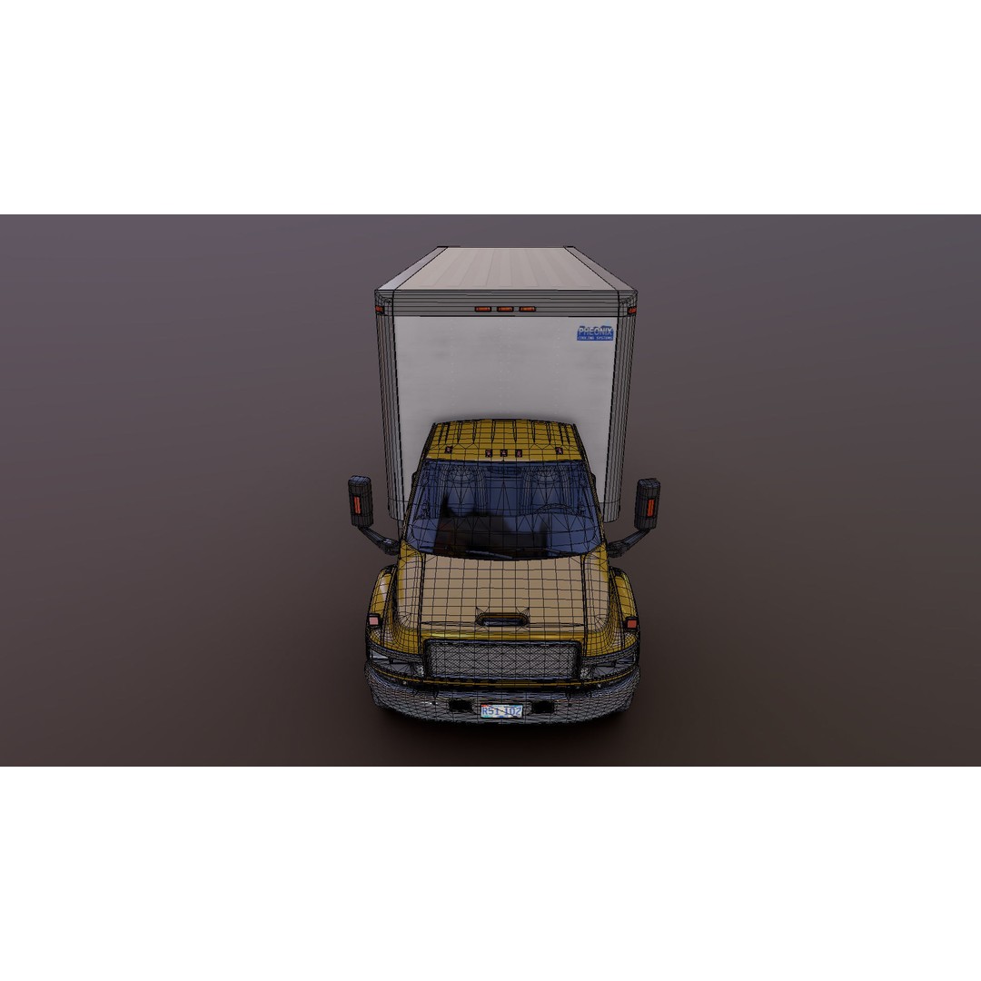 Box Truck 3D Model – Low Poly Game Ready Vehicle with PBR Textures - View 32