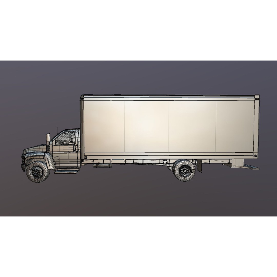 Box Truck 3D Model – Low Poly Game Ready Vehicle with PBR Textures - View 33