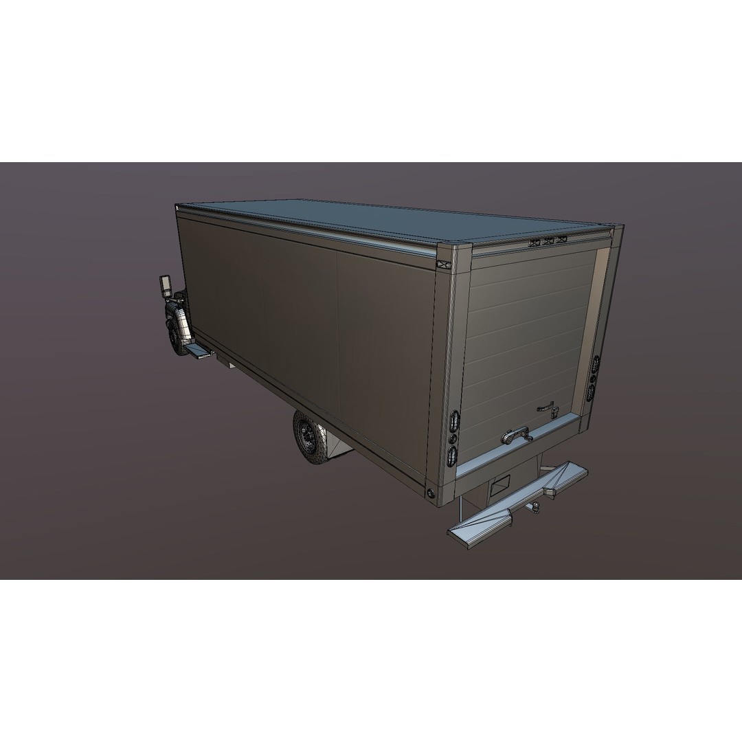 Box Truck 3D Model – Low Poly Game Ready Vehicle with PBR Textures - View 34