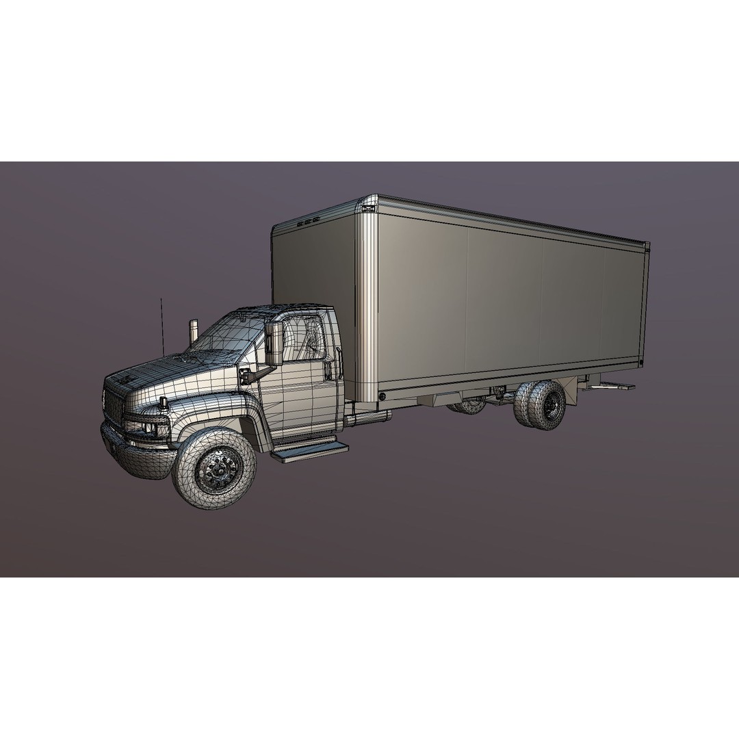 Box Truck 3D Model – Low Poly Game Ready Vehicle with PBR Textures - View 35