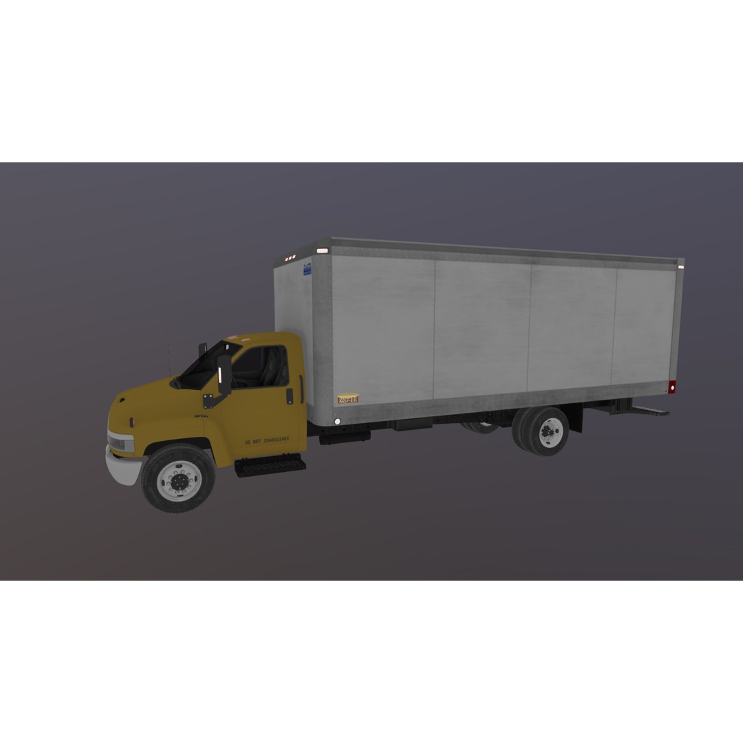 Box Truck 3D Model – Low Poly Game Ready Vehicle with PBR Textures - View 36