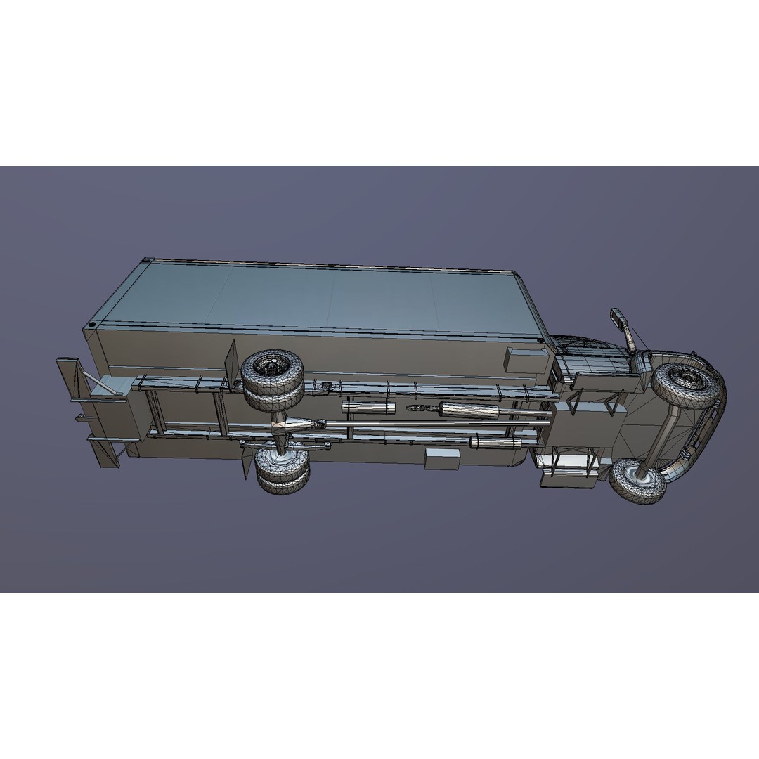 Box Truck 3D Model – Low Poly Game Ready Vehicle with PBR Textures - View 37