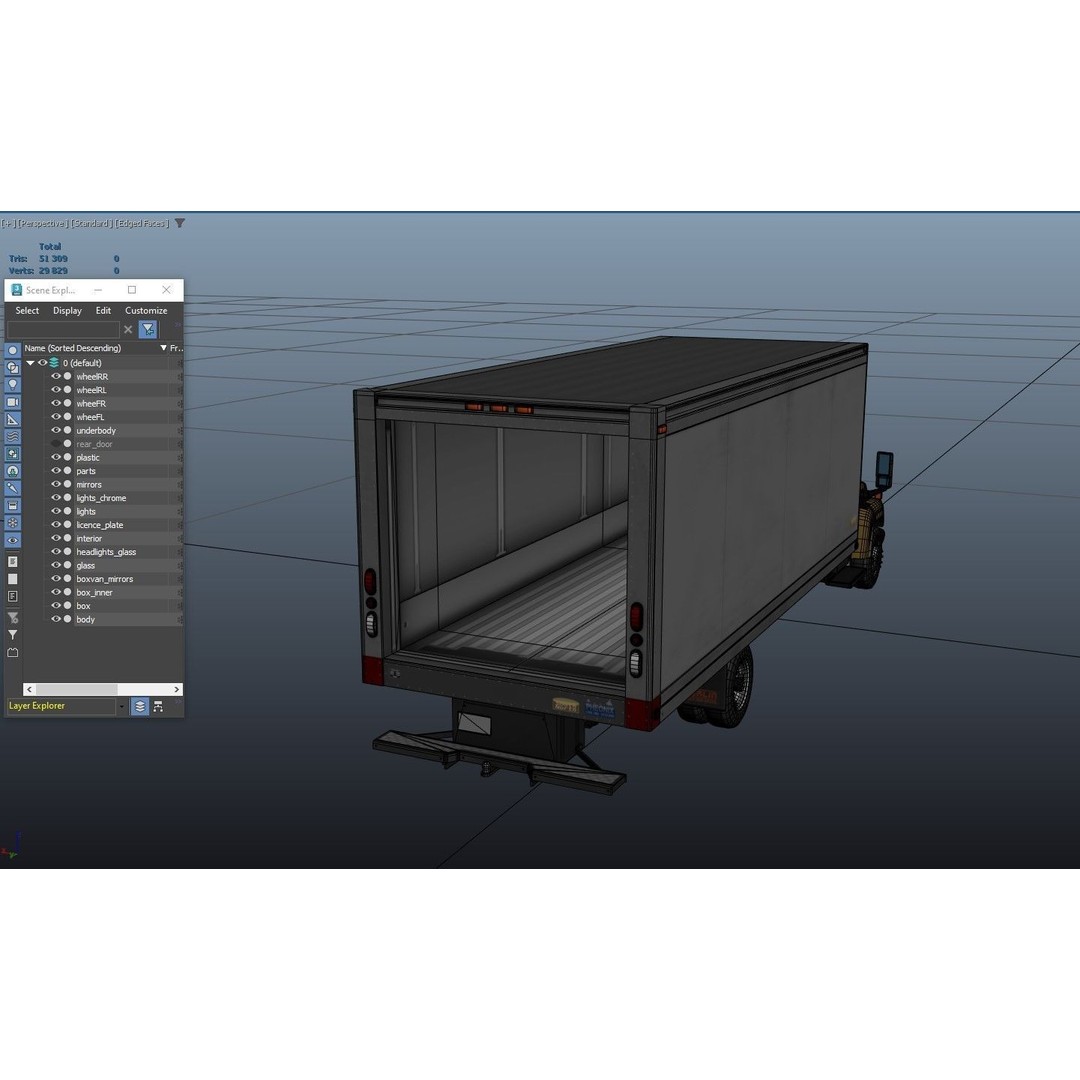 Box Truck 3D Model – Low Poly Game Ready Vehicle with PBR Textures - View 40