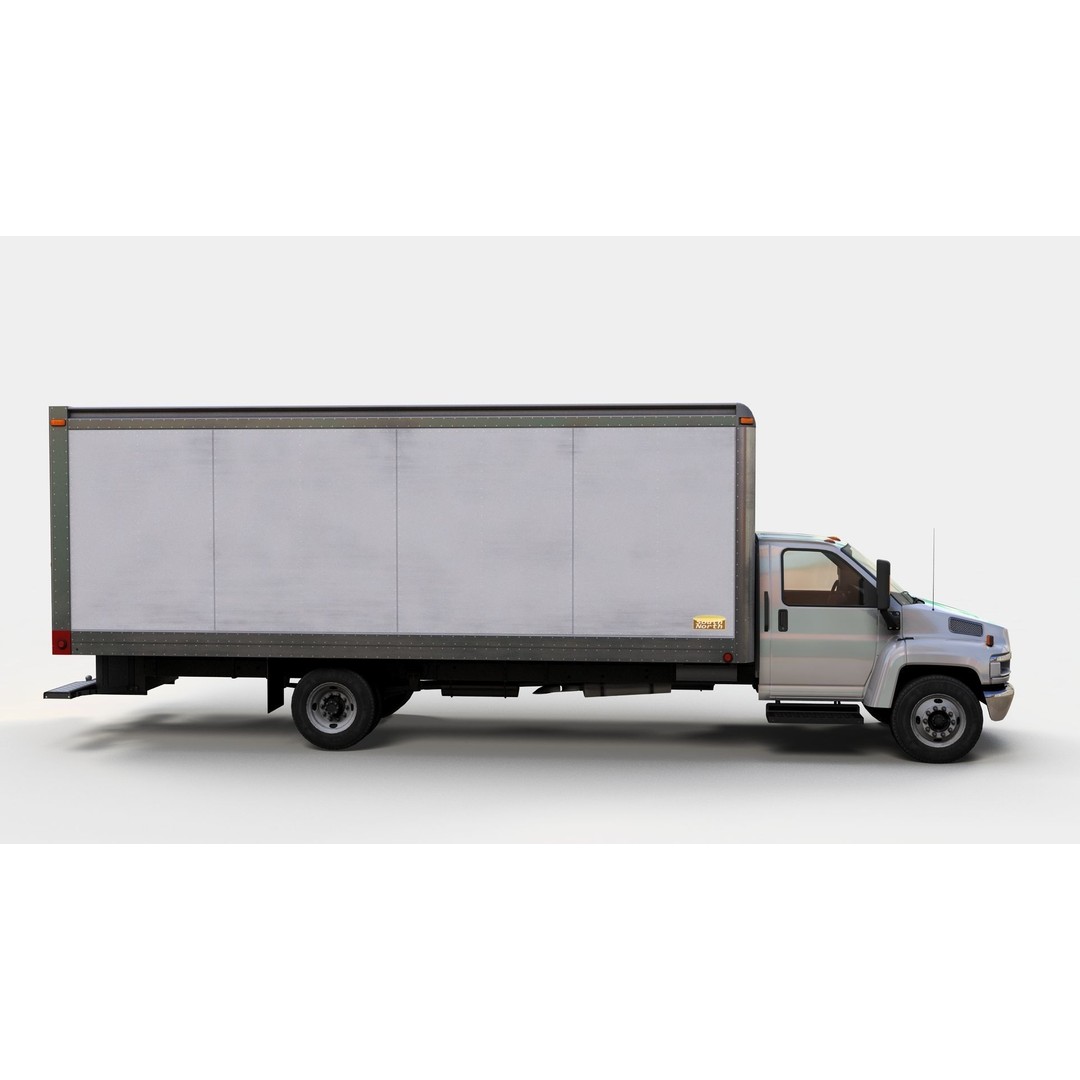 Box Truck 3D Model – Low Poly Game Ready Vehicle with PBR Textures - View 5