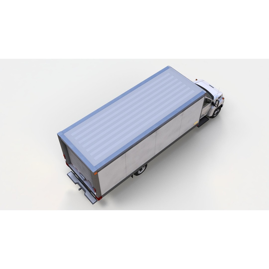 Box Truck 3D Model – Low Poly Game Ready Vehicle with PBR Textures - View 9