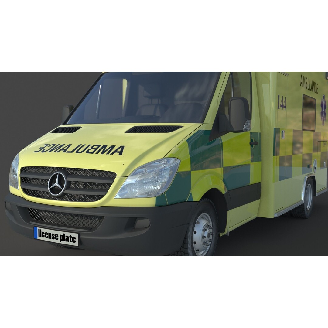 Mercedes Benz Sprinter 516 CDI Ambulance 3D Model – High Poly Vehicle, FBX, OBJ - View 10