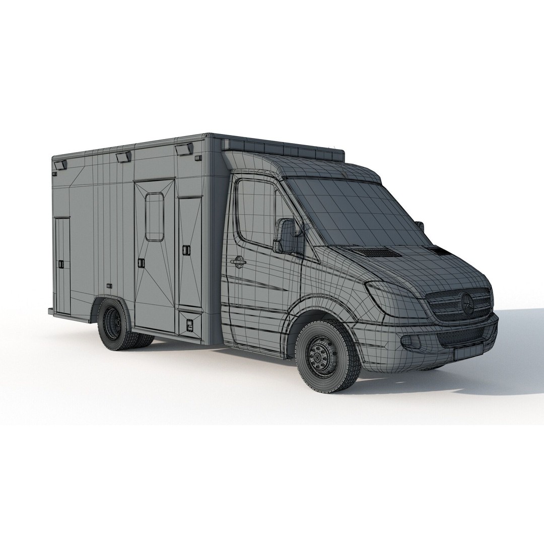 Mercedes Benz Sprinter 516 CDI Ambulance 3D Model – High Poly Vehicle, FBX, OBJ - View 13