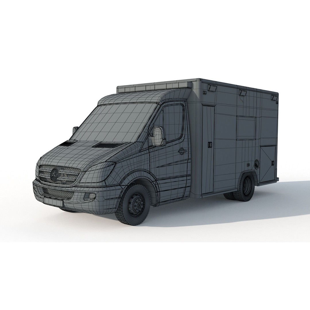 Mercedes Benz Sprinter 516 CDI Ambulance 3D Model – High Poly Vehicle, FBX, OBJ - View 15