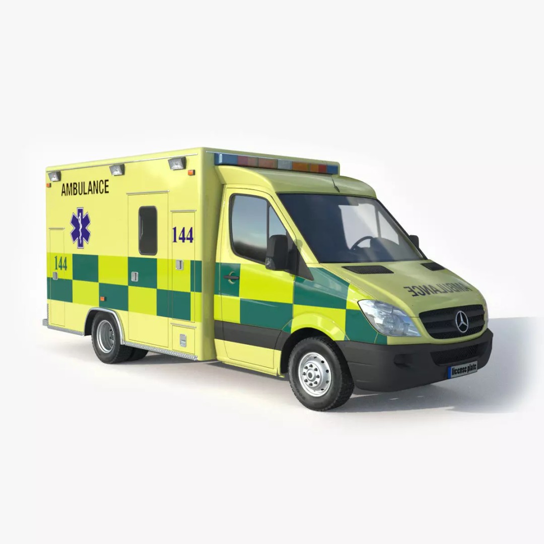 Mercedes Benz Sprinter 516 CDI Ambulance 3D Model – High Poly Vehicle, FBX, OBJ - View 2
