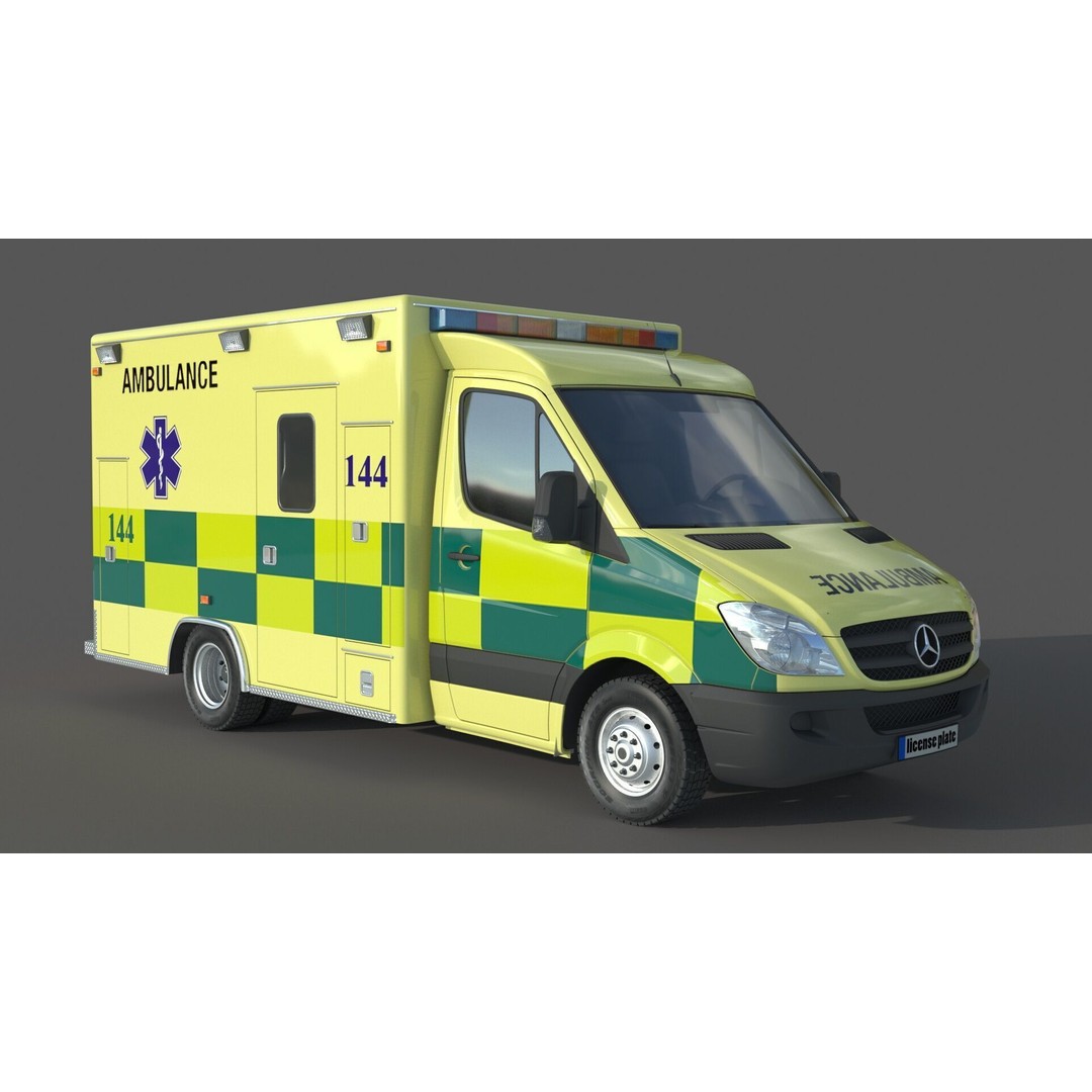 Mercedes Benz Sprinter 516 CDI Ambulance 3D Model – High Poly Vehicle, FBX, OBJ - View 4
